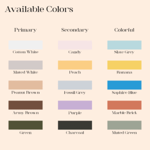 Studio Echo form color chart showing 15 available tones