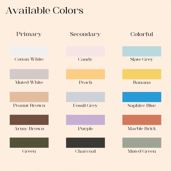 Studio Echo form color chart showing 15 available tones