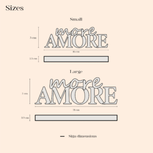 More Amore Sign product dimensions