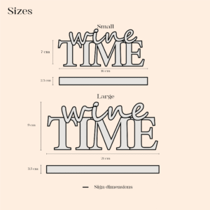 Wine Time sign product dimensions